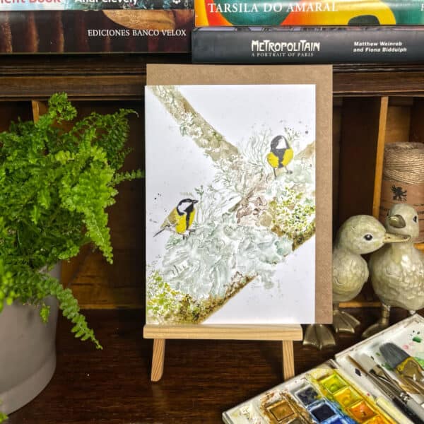 Great tit greeting card